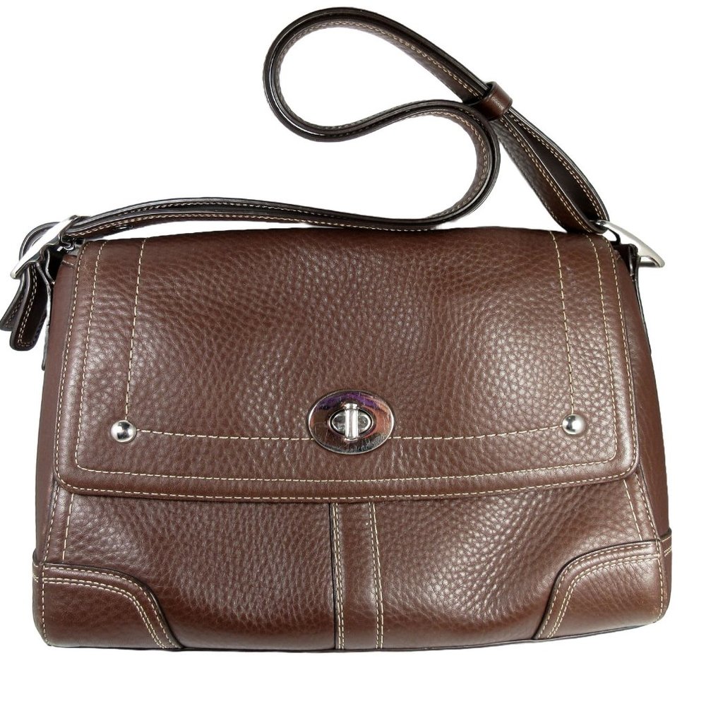 Handrcafted Brown Coach Hand Bag Purse